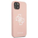 Kryt Guess Silicone 4G Logo iPhone 13 mini - růžová