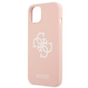 Kryt Guess Silicone 4G Logo iPhone 13 mini - růžová
