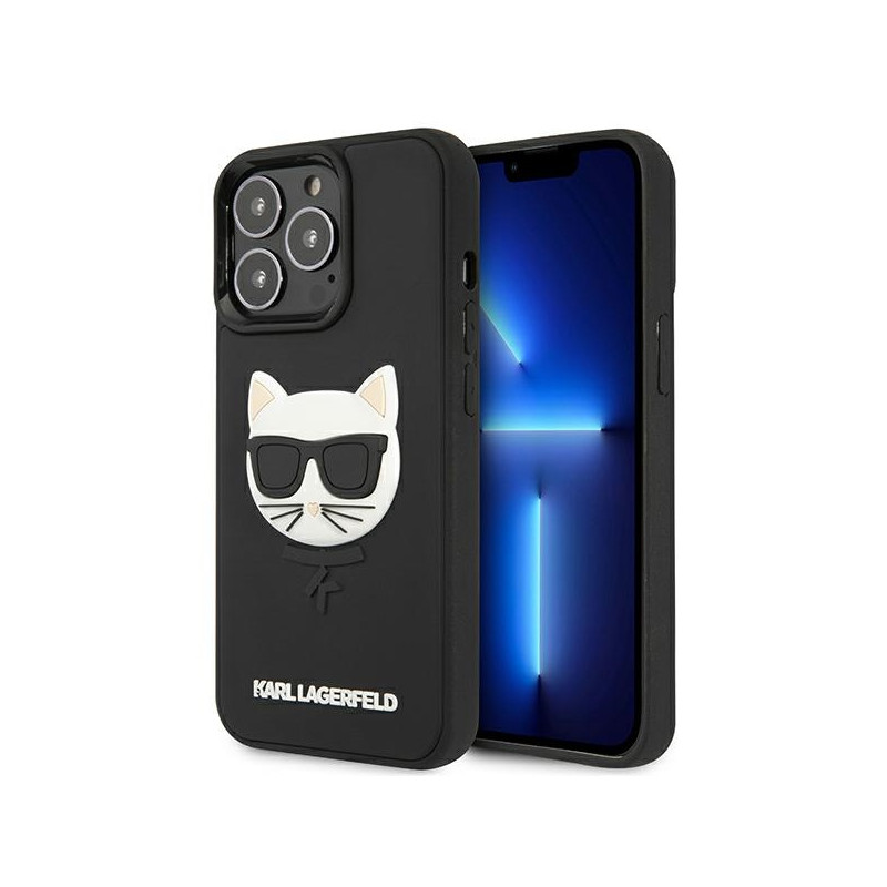 Kryt Karl Lagerfeld 3D RUBBER CHOUPETTE pro iPhone 13 Pro / iPhone 13 - černý