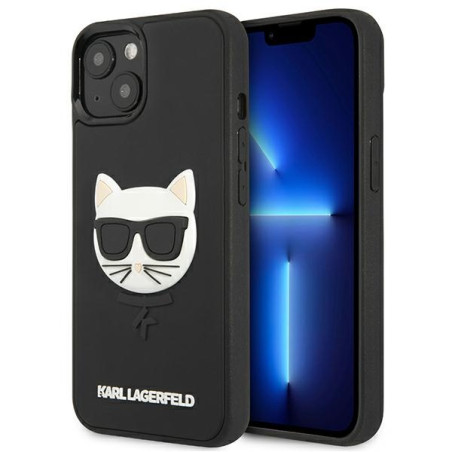 Kryt Karl Lagerfeld IKONIK 3D RUBBER iPhone 13 mini - černý