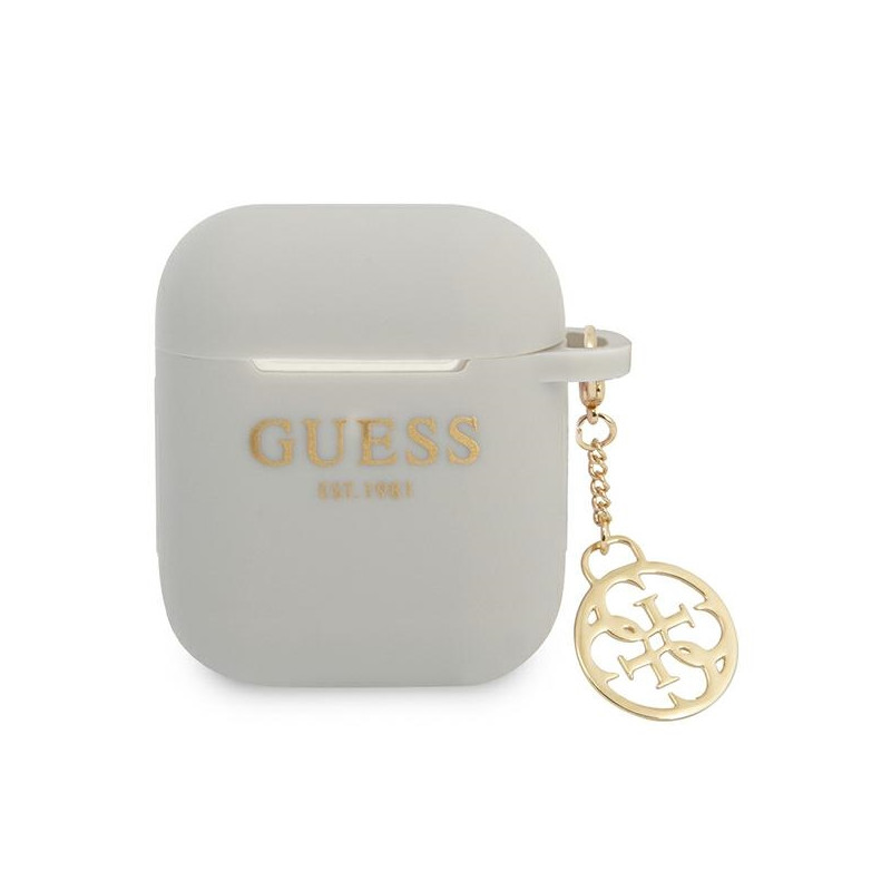 Pouzdro/silikonový kryt Guess GUA2LSC4EG pro AirPods (1/2 gen) - šedá/šedá