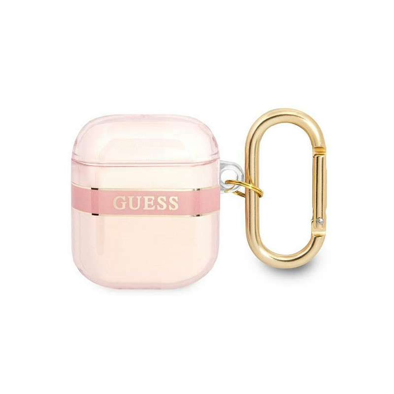 Kryt Guess STRAP COLLECTION pro Apple AirPods - růžový/pink