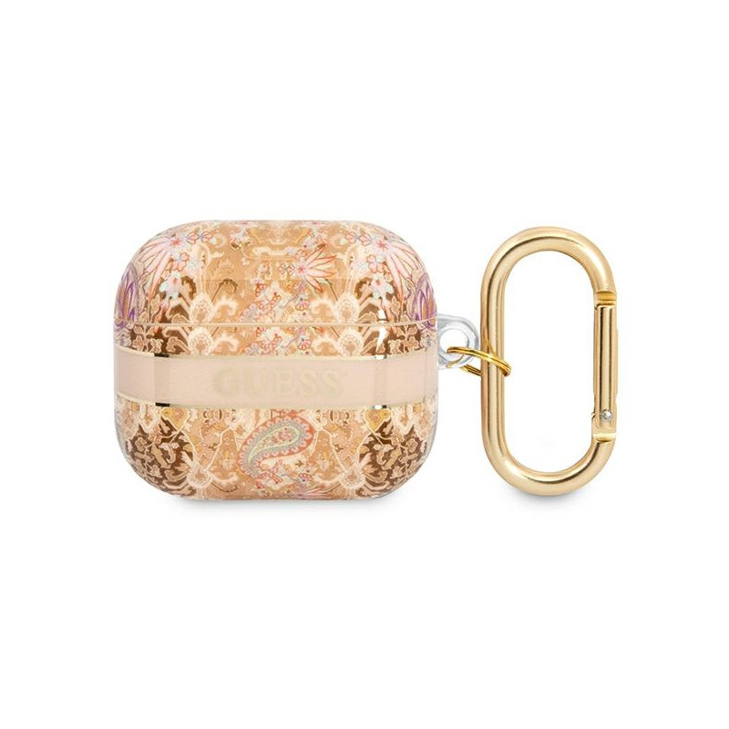 Kryt Guess GUA3HHFLD pro AirPods 3 - zlatá/Gold paisley
