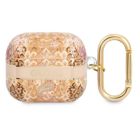 Kryt Guess GUA3HHFLD pro AirPods 3 - zlatá/Gold paisley