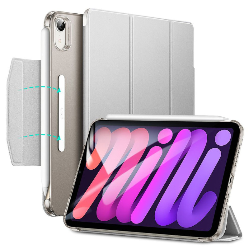 ESR Ascend Trifold Case obal pro iPad Mini 8,3" (6.gen, 2021) s magnetickým krytem pro Pencil , šedý