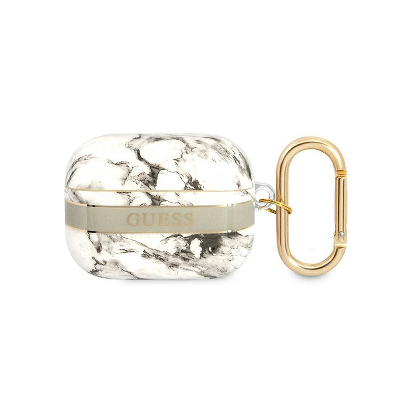 Kryt Guess GUAPHCHMAG pro AirPods Pro - šedá/šedá Marble Strap Collection