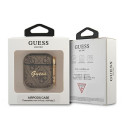 Pouzdro Guess 4G Script pro AirPods 1/2 gen - hnědá