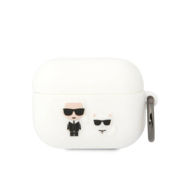 Kryt Karl Lagerfeld KLS CAPSILKCW pro AirPods Pro - bílá/bílá