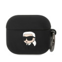 Kryt Karl Lagerfeld Silicone Karl Head 3D pro AirPods 3 - černá