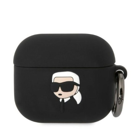 Kryt Karl Lagerfeld Silicone Karl Head 3D pro AirPods 3 - černá