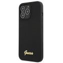 Kryt Guess Silicone Script Gold Logo iPhone 13 Pro - černá