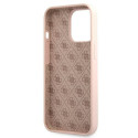 Kryt Guess SILICONE SCRIPT GOLD LOGO iPhone 13 Pro - světle růžová