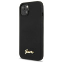 Kryt Guess Silicone Script Gold Logo pro iPhone 13 černý