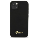Kryt Guess Silicone Script Gold Logo pro iPhone 13 černý