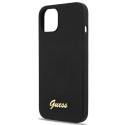 Kryt Guess Silicone Script Gold Logo pro iPhone 13 černý