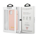 Kryt Guess Silicone Script pro iPhone 13 – světle růžová