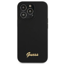 Kryt Guess Silicone Script pro iPhone 13 Pro Max - černý