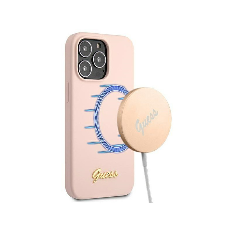 Kryt Guess GUHMP13XLSLMGLP pro iPhone 13 Pro Max - světle růžová