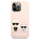 Kryt Karl Lagerfeld SILICONE IKONIK pro iPhone 13 Pro - světle růžo