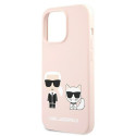 Kryt Karl Lagerfeld SILICONE IKONIK pro iPhone 13 Pro - světle růžo