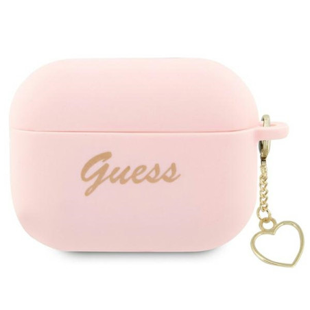 Pouzdro Guess Silicone Heart pro AirPods Pro 2 – růžová