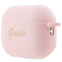 Pouzdro Guess Silicone Heart pro AirPods Pro 2 – růžová