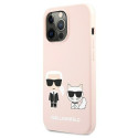 Kryt Karl Lagerfeld SILICONE IKONIK pro iPhone 13 Pro Max – light pi