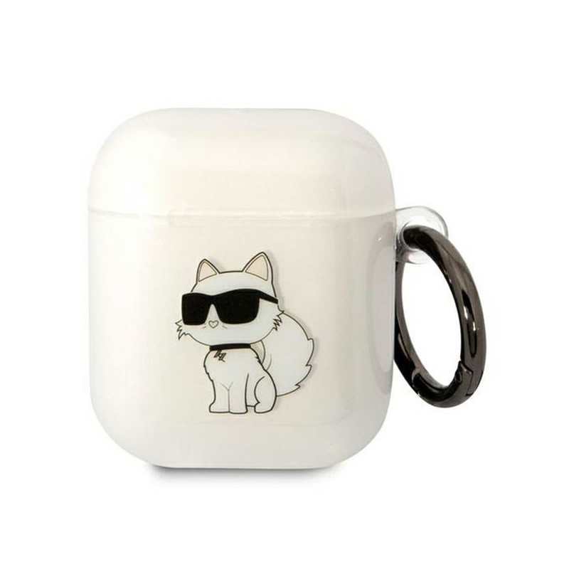 Pouzdro Karl Lagerfeld KLA2HNCHTCT pro AirPods 1/2 - transparentní Ikonik Choupette