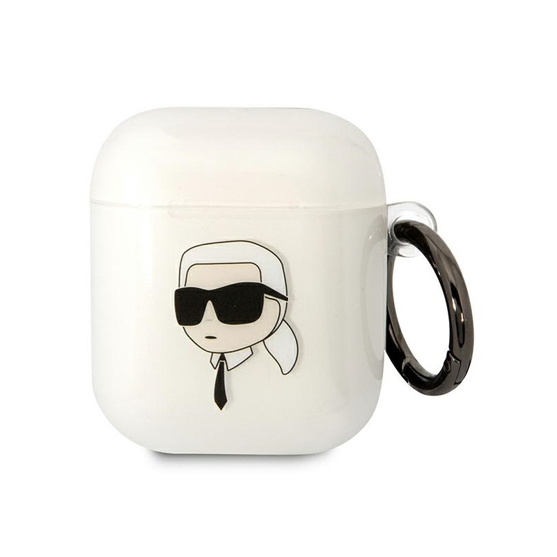 Pouzdro Karl Lagerfeld KLA2HNIKTCT pro AirPods 1/2 - transparentní (Karl’s Head)