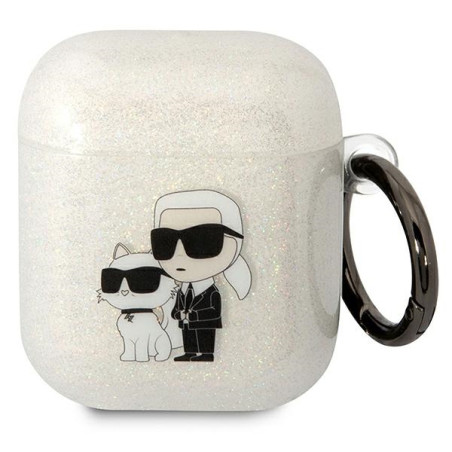 Pouzdro Karl Lagerfeld KLA2HNKCTGT pro AirPods 1/2 - transparentní gl