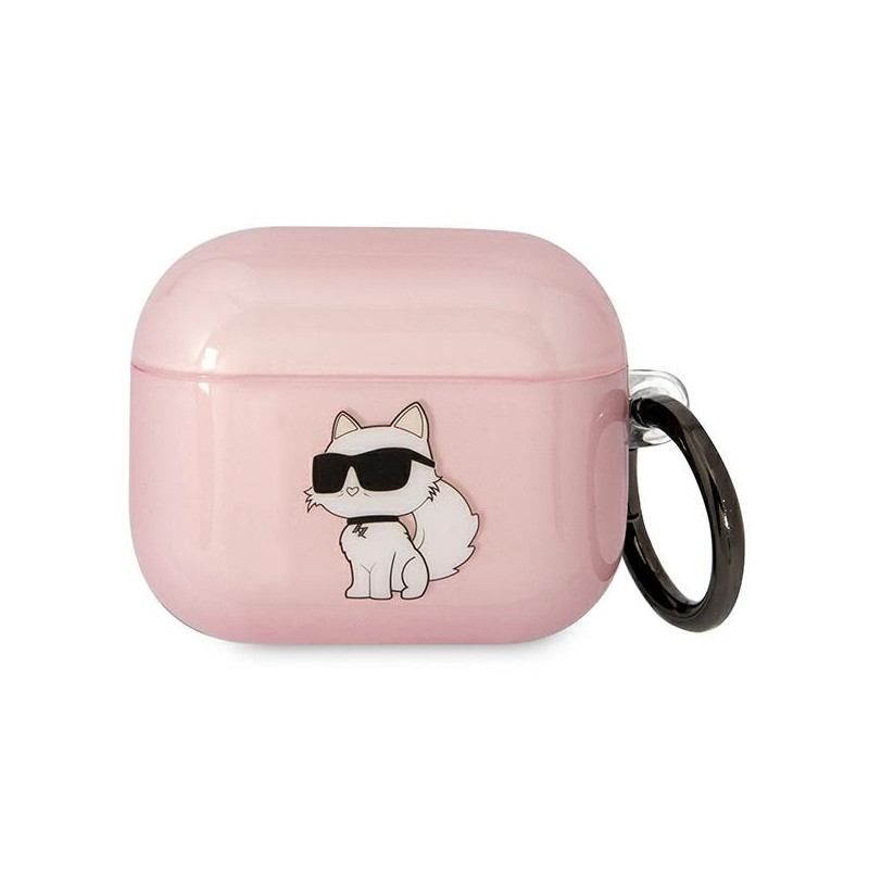 Pouzdro Karl Lagerfeld KLA3HNCHTCP pro AirPods 3 - růžová/růžová