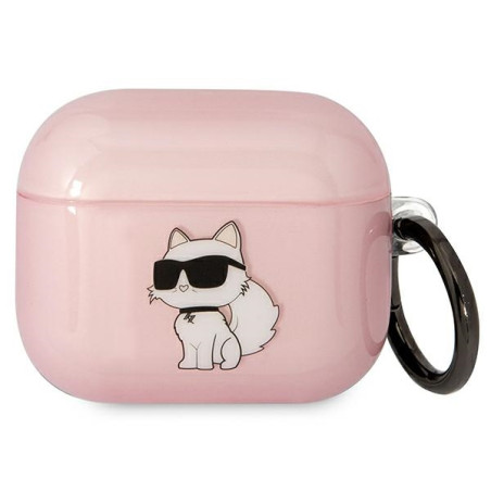Pouzdro Karl Lagerfeld KLA3HNCHTCP pro AirPods 3 – růžová