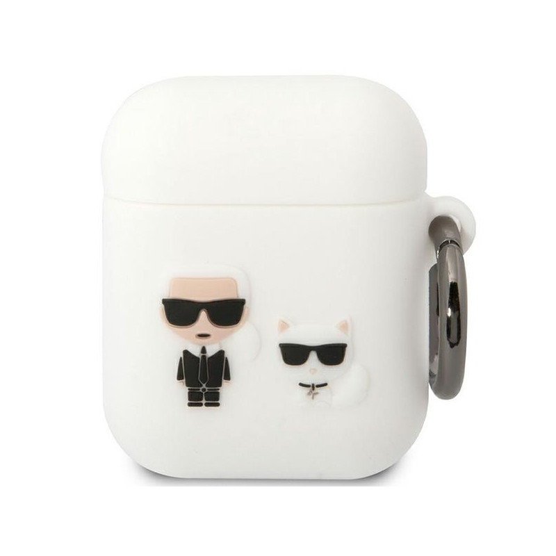 Kryt Karl Lagerfeld KLACA2SILKCW pro AirPods 1/2 - bílá/bílá