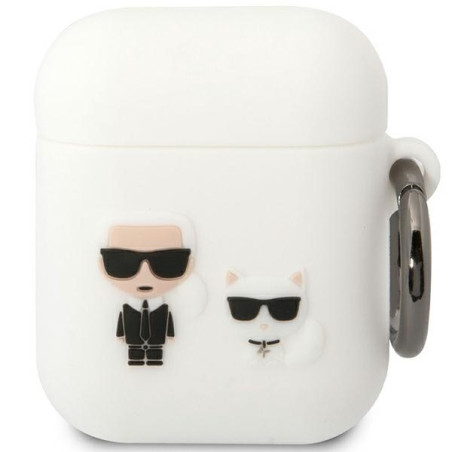 Kryt Karl Lagerfeld KLACA2SILKCW pro AirPods 1/2 bílá/bílá