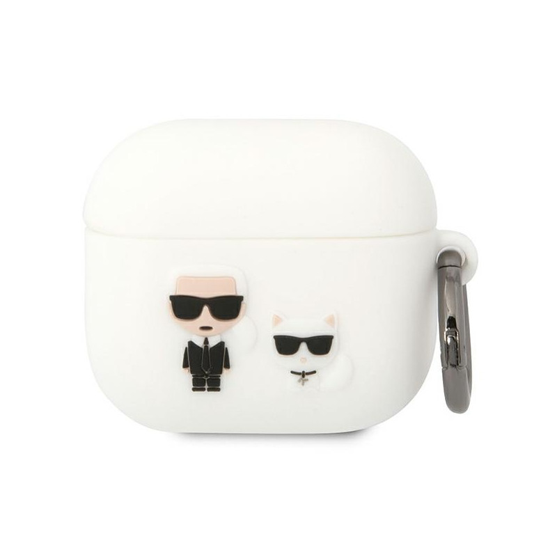 Kryt Karl Lagerfeld KLACA3SILKCW pro AirPods 3 - bílá/bílá