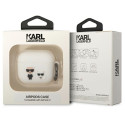 Kryt Karl Lagerfeld KLACA3SILKCW pro AirPods 3 - bílá