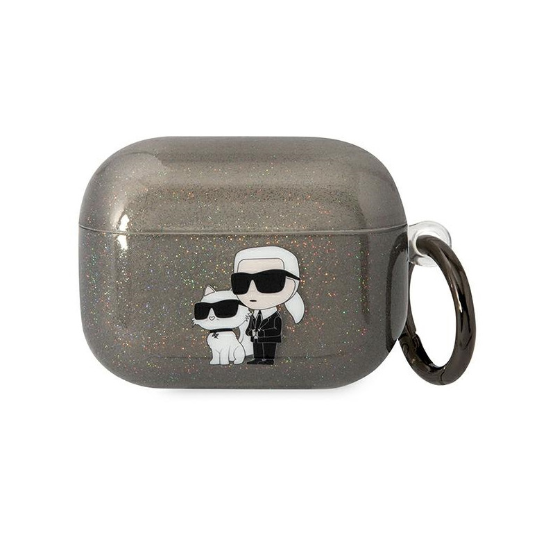 Pouzdro Karl Lagerfeld KLAPHNKCTGK pro AirPods Pro - black/black glitter