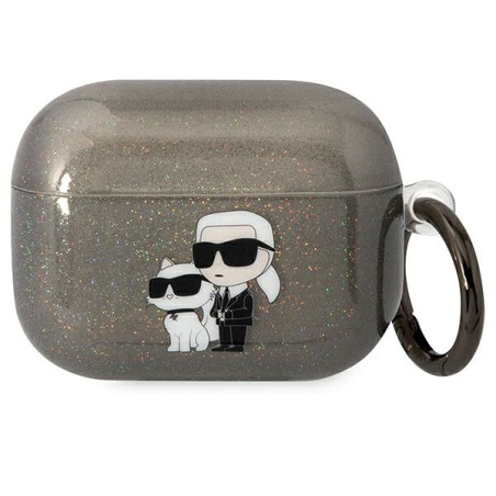 Pouzdro Karl Lagerfeld KLAPHNKCTGK AirPods Pro - glitter black/black