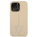 Kryt Guess Saffiano Triangle Logo pro iPhone 13 Pro - béžový