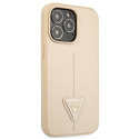 Kryt Guess Saffiano Triangle Logo pro iPhone 13 Pro - béžový