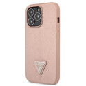 Kryt Guess Saffiano Triangle pro iPhone 13 Pro 6.1" - růžový