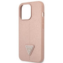 Kryt Guess Saffiano Triangle pro iPhone 13 Pro 6.1" - růžový