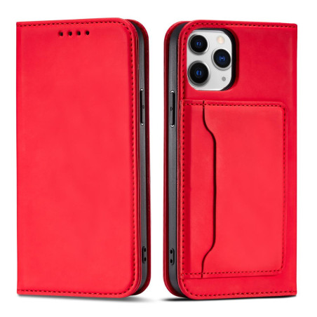 Hurtel magnetické pouzdro pro iPhone 12 Pro - červená