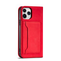 Hurtel magnetické pouzdro pro iPhone 12 Pro - červená
