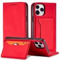 Pouzdro Hurtel Magnet Card Case iPhone 12 Pro Max - červené