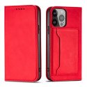 Pouzdro Hurtel Magnet Card Case iPhone 13 Pro - červené
