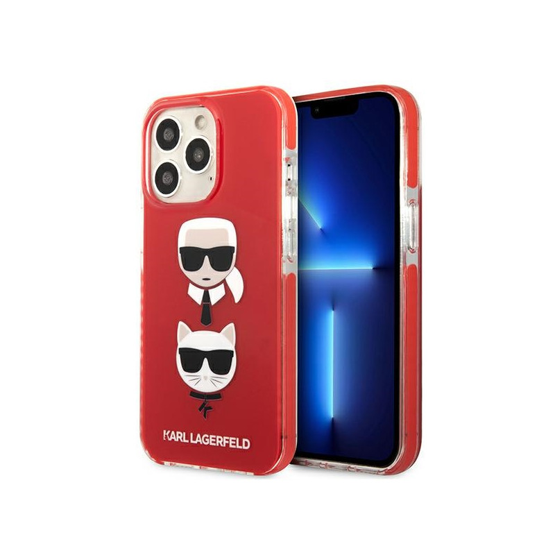Kryt Karl Lagerfeld KARL&CHOUPETTE Head Case pro iPhone 13 Pro / iPhone 13 - červený