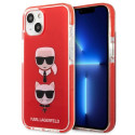 Kryt Karl Lagerfeld Karl&Choupette Head pro iPhone 13 mini - červený