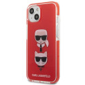 Kryt Karl Lagerfeld Karl&Choupette Head pro iPhone 13 mini - červený