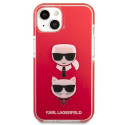 Kryt Karl Lagerfeld Karl&Choupette Head pro iPhone 13 mini - červený
